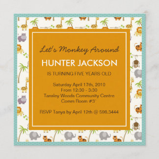 Einladung zur Geburtstagspartei von Animal Print