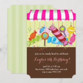 Einladung zur Geburtstagspartei von Candyland (Vorne/Hinten)