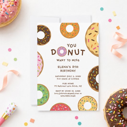 Einladung zur Geburtstagspartei von Donut