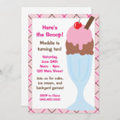 Einladung zur Geburtstagspartei von Eis (Vorne/Hinten)