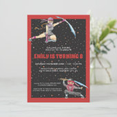 Einladung zur Geburtstagspartei von Ninja (Stehend Vorderseite)