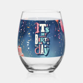 Einladung zur Geburtstagspartei Weinglas Ohne Stiel (Vorderseite)