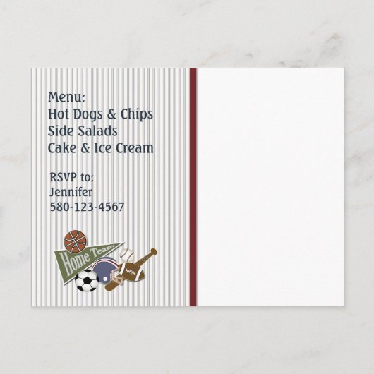 Einladung zur Geburtstagsparty (Rückseite)