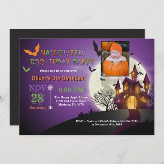 Einladung zur Geburtstagsparty (Vorne/Hinten)