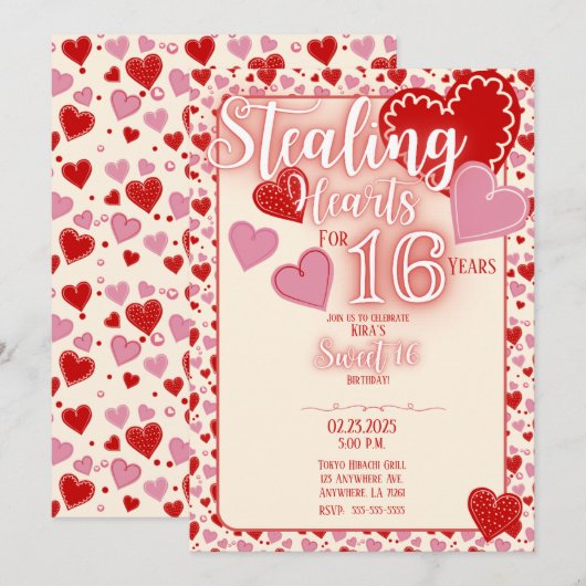 Einladung zur Geburtstagsparty (Vorne/Hinten)