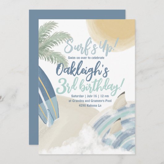 Einladung zur Geburtstagsparty (Vorne/Hinten)