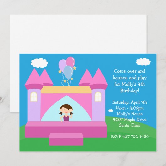 Einladung zur Geburtstagsparty (Vorne/Hinten)