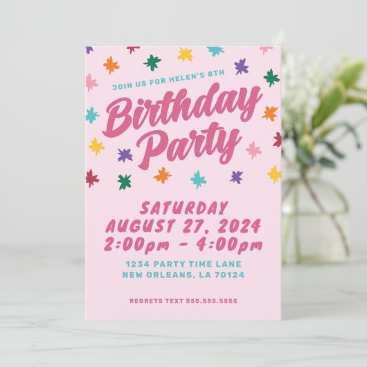 Einladung zur Geburtstagsparty (Stehend Vorderseite)