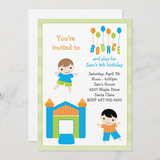 Einladung zur Geburtstagsparty (Vorne/Hinten)