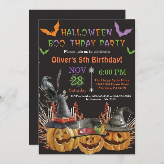 Einladung zur Geburtstagsparty (Vorne/Hinten)