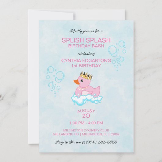 Einladung zur Geburtstagsparty (Vorderseite)