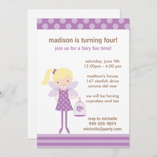 Einladung zur Geburtstagsparty (Vorne/Hinten)