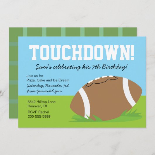 Einladung zur Geburtstagsparty (Vorne/Hinten)