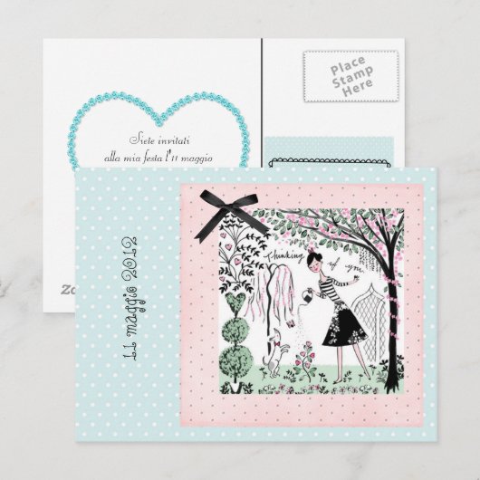 Einladung zur Geburtstagsparty (Vorne/Hinten)