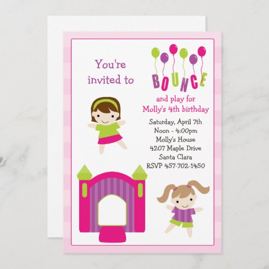 Einladung zur Geburtstagsparty (Vorne/Hinten)