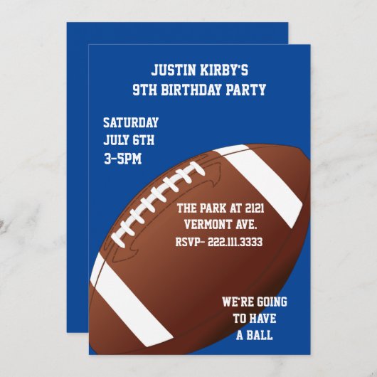 Einladung zur Geburtstagsparty (Vorne/Hinten)