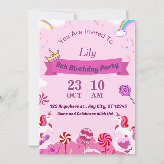 Einladung zur Geburtstagsparty (Vorderseite)