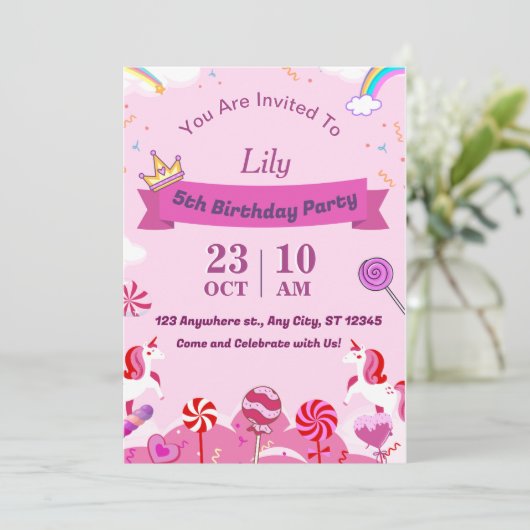 Einladung zur Geburtstagsparty (Stehend Vorderseite)