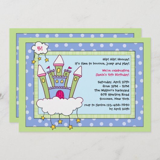 Einladung zur Geburtstagsparty (Vorne/Hinten)