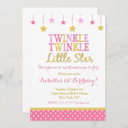 Einladung zur Geburtstagsparty (Vorne/Hinten)