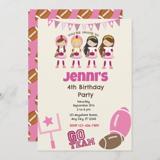 Einladung zur Geburtstagsparty (Vorne/Hinten)