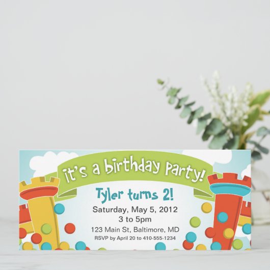 Einladung zur Geburtstagsparty (Stehend Vorderseite)