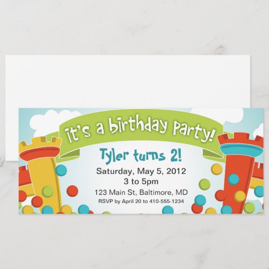 Einladung zur Geburtstagsparty (Vorne/Hinten)