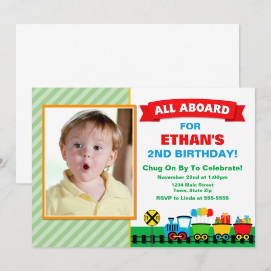 Einladung zur Geburtstagsparty (Vorne/Hinten)