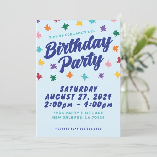 Einladung zur Geburtstagsparty (Stehend Vorderseite)