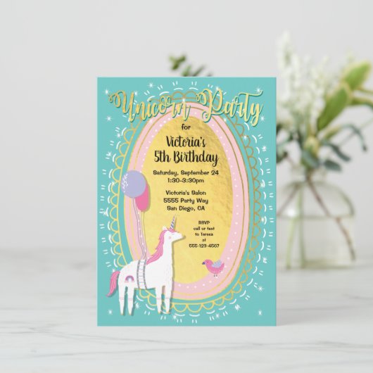 Einladung zur Geburtstagsparty (Stehend Vorderseite)