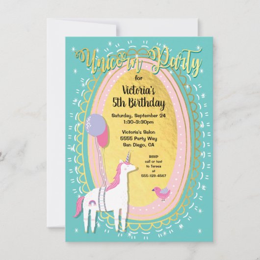 Einladung zur Geburtstagsparty (Vorderseite)