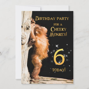 Einladung zur Geburtstagsparty 6 mit Orang-Utan