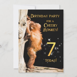 Einladung zur Geburtstagsparty 7 mit Orang-Utan