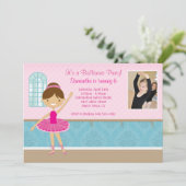 Einladung zur Geburtstagsparty Ballerina (Stehend Vorderseite)
