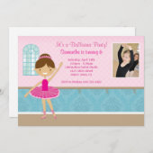 Einladung zur Geburtstagsparty Ballerina (Vorne/Hinten)