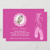Einladung zur Geburtstagsparty Ballerina (Vorne/Hinten)