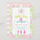 Einladung zur Geburtstagsparty Ballerina (Vorne/Hinten)