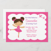 Einladung zur Geburtstagsparty Ballerina (Vorne/Hinten)