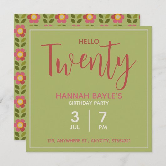 Einladung zur Geburtstagsparty | Benutzerdefiniert (Vorne/Hinten)