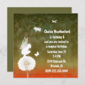 Einladung zur Geburtstagsparty der Girl's Fairy (Vorne/Hinten)