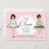 Einladung zur Geburtstagsparty der Vintagen Papier (Vorderseite)