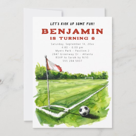 Einladung zur Geburtstagsparty des Fußballs - Futb (Vorderseite)