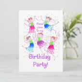 Einladung zur Geburtstagsparty "Fairies" (Stehend Vorderseite)