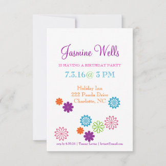 Einladung zur Geburtstagsparty| Farben von Spaß II