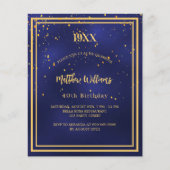 Einladung zur Geburtstagsparty für Navy Gold (Vorderseite)