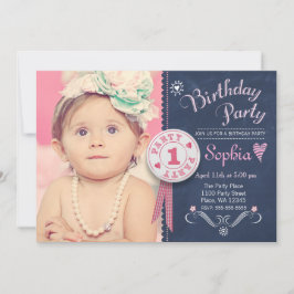 Einladung zur Geburtstagsparty Girl Chalkboard