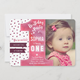 Einladung zur Geburtstagsparty Girl Watercolor