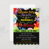 Einladung zur Geburtstagsparty Halloween (Vorne/Hinten)