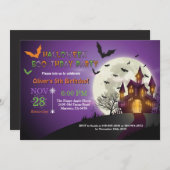 Einladung zur Geburtstagsparty Halloween (Vorne/Hinten)