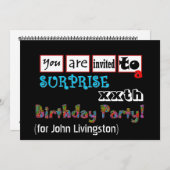 Einladung zur Geburtstagsparty im benutzerdefinier (Vorne/Hinten)